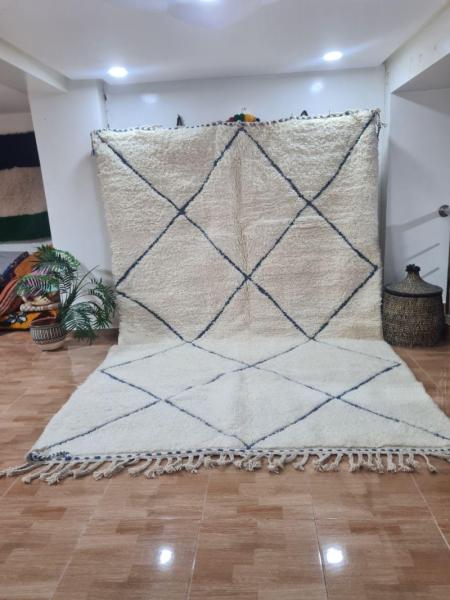 White Qanim Marokkaans handgemaakt tapijt